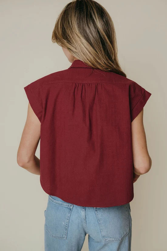 Liv Blouse, Garnet, Back View - LaRoque