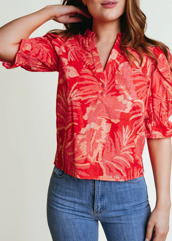 Betsy Blouse Orange Cabana
