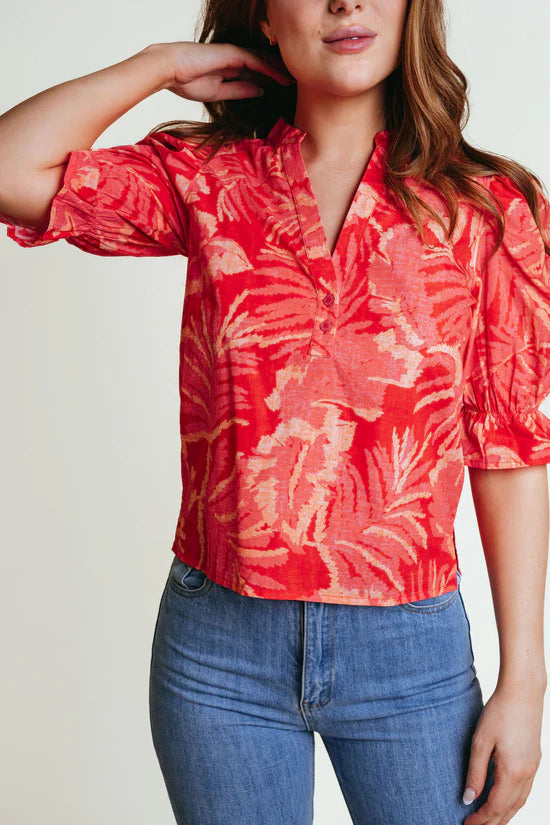 Betsy Blouse Orange Cabana