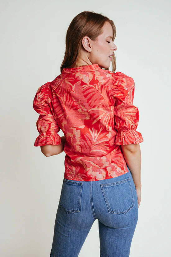 Betsy Blouse Orange Cabana