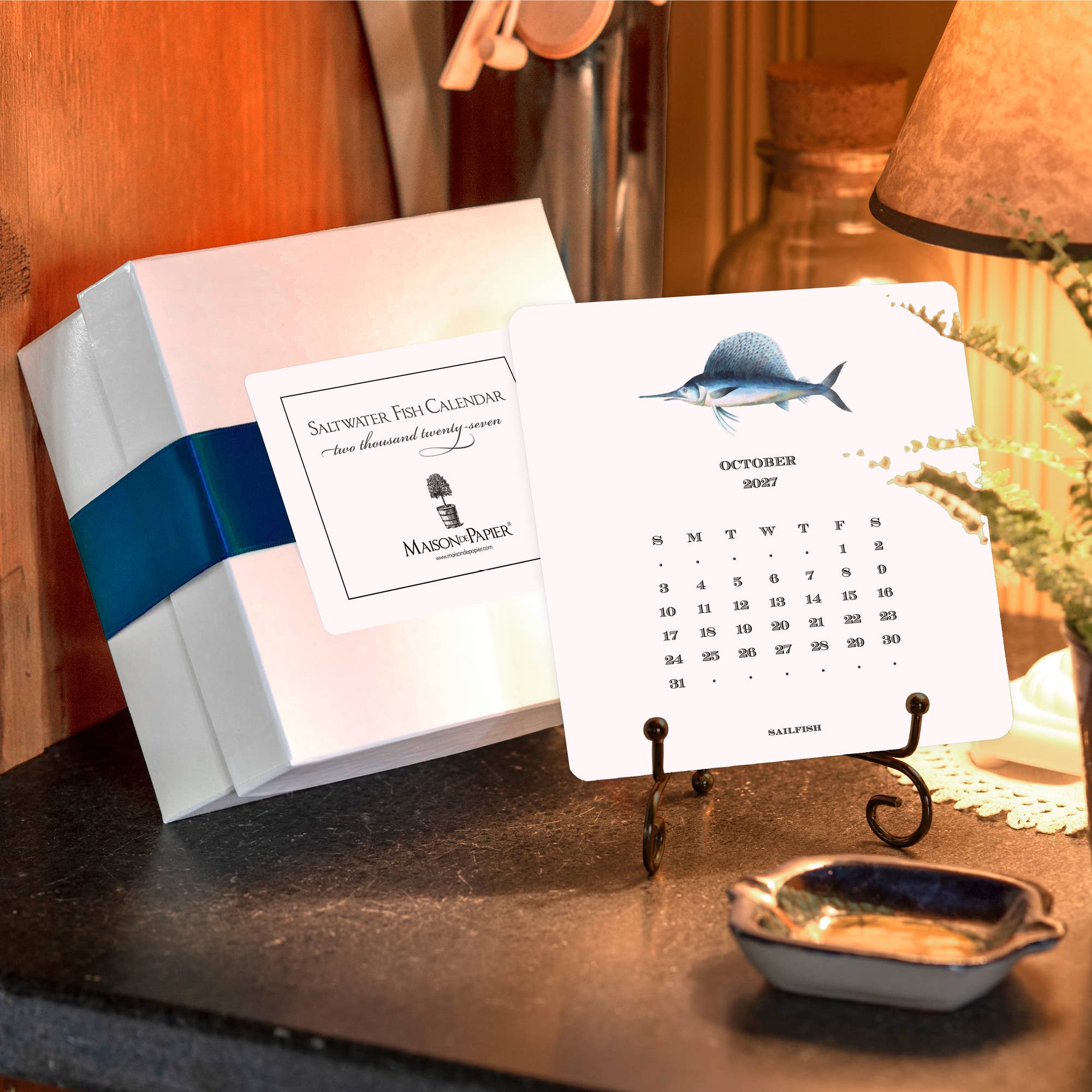 2027 Saltwater Fish Calendar, Maison de Papier - gamefish illustration