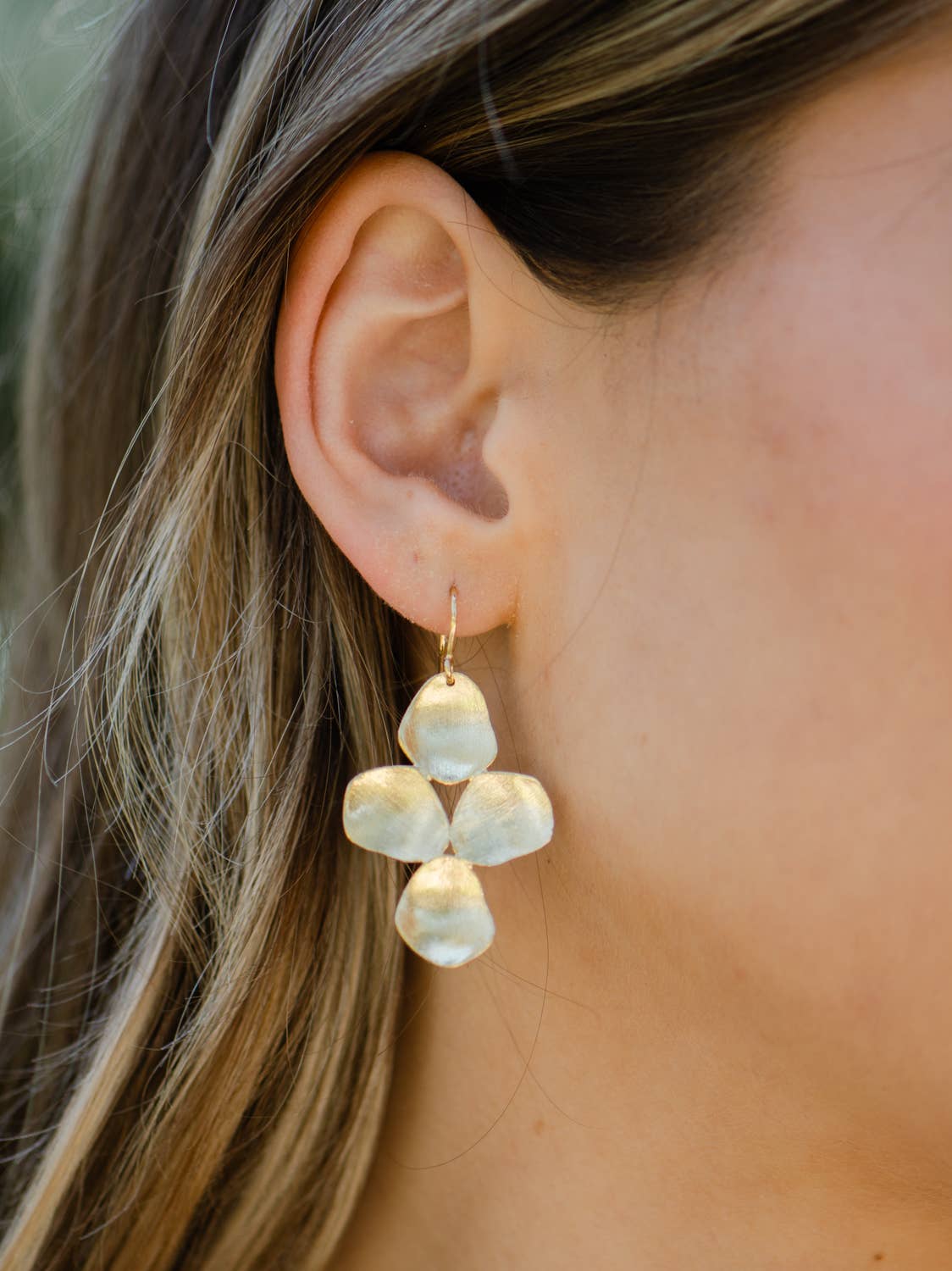 Akari Small Gold Chandelier Earrings, Marcia Moran - worn on model