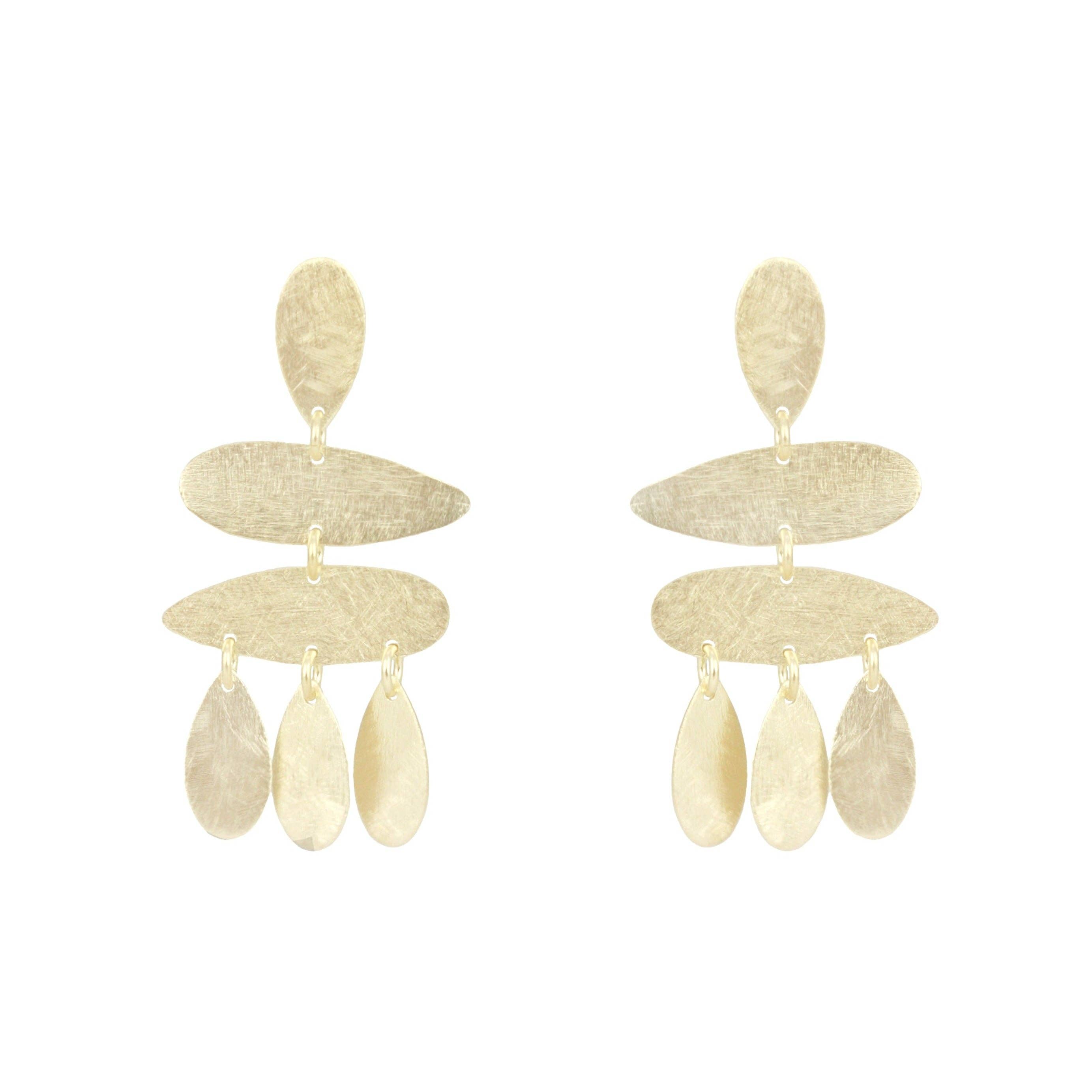 Amara Petite Gold Chandelier Earrings, Marcia Moran - front view