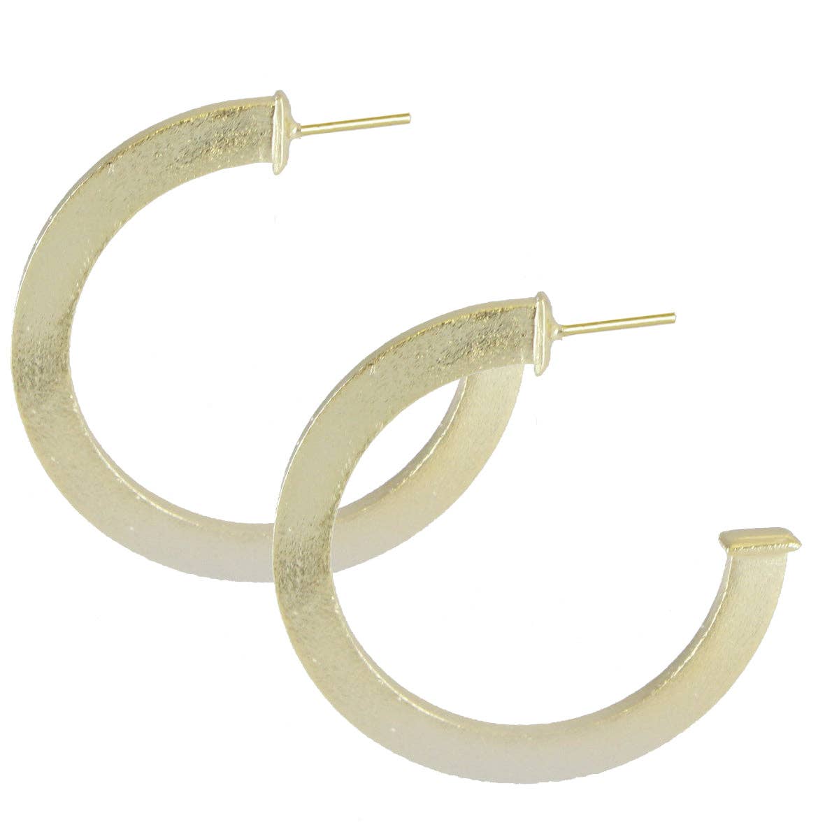 Arca Medium Gold Hoop Earrings, Marcia Moran - front view