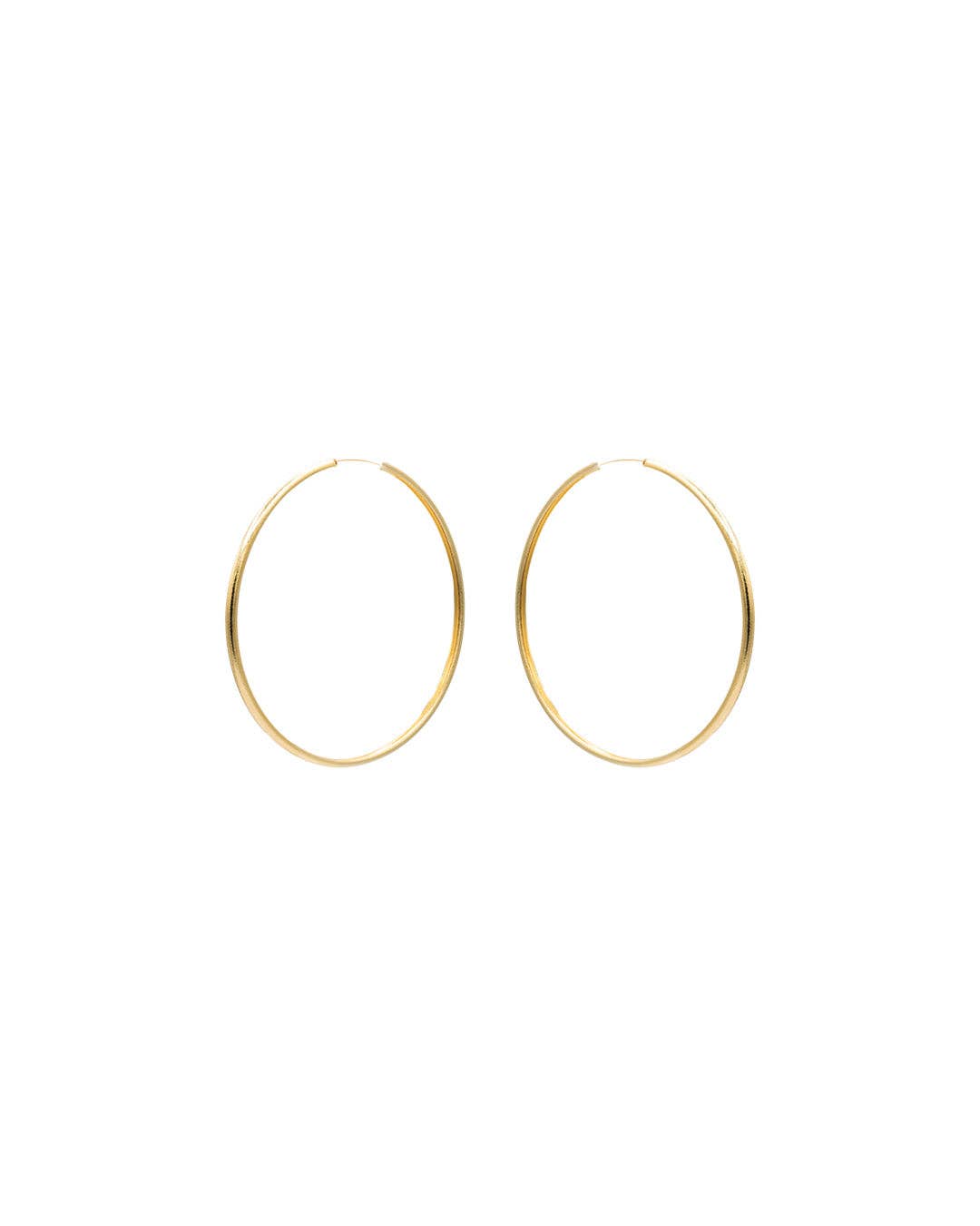 Aros Thin Gold Hoop Earrings, Marcia Moran - front view