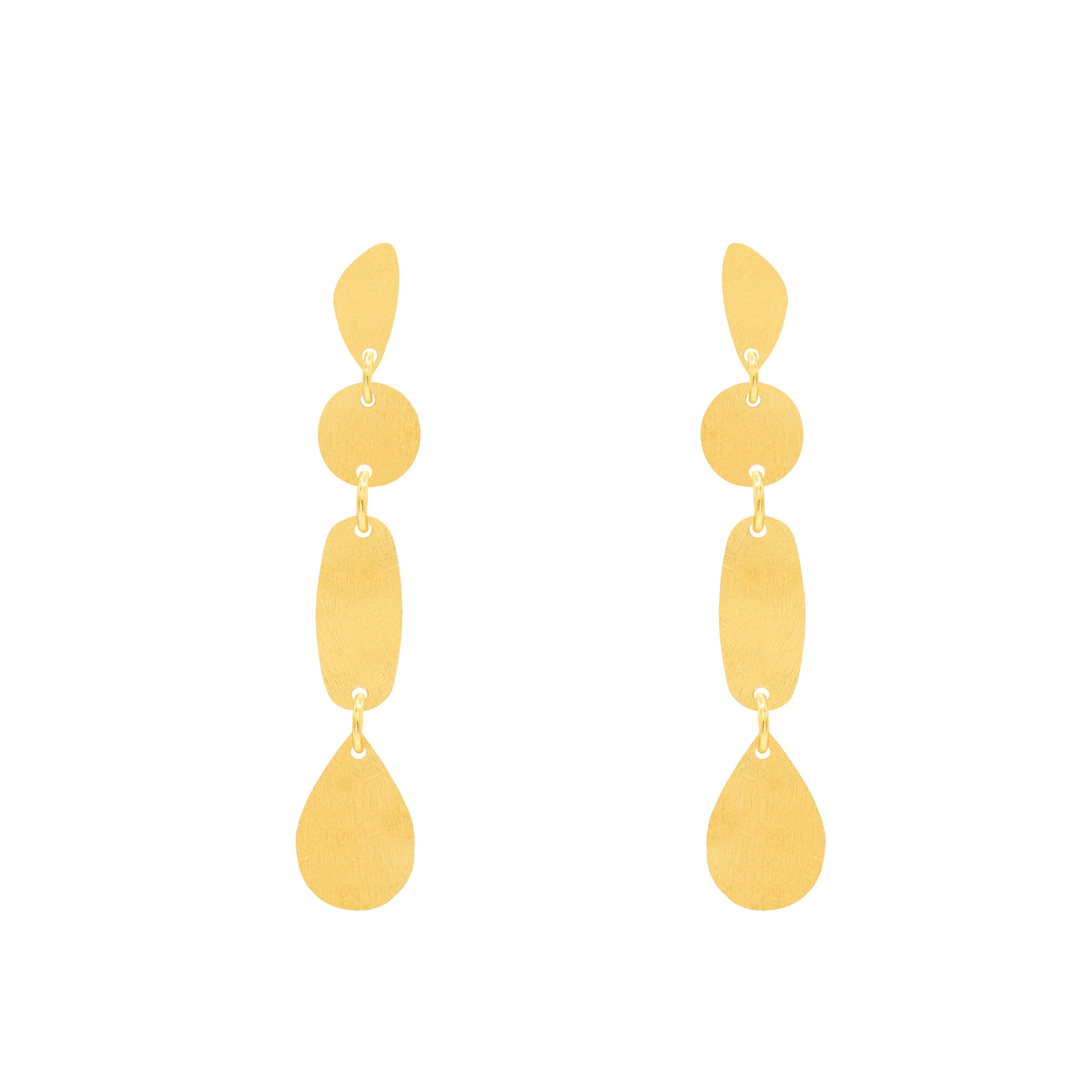 Enya Gold Drop Earrings, Marcia Moran - front view