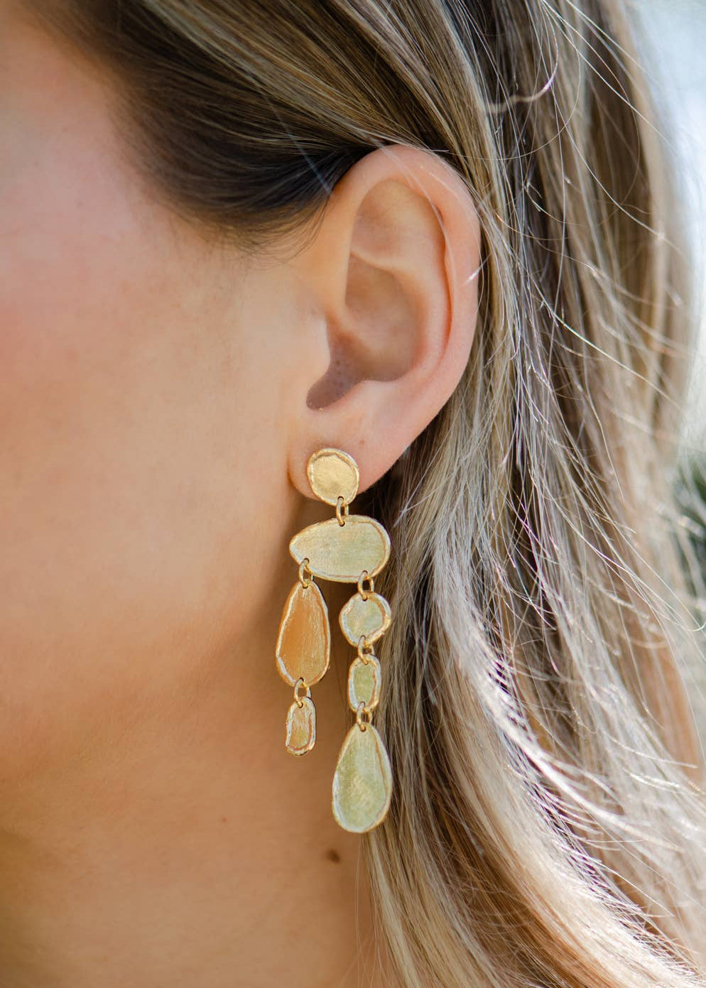 Julane Gold Coin Earrings, Marcia Moran - worn on model