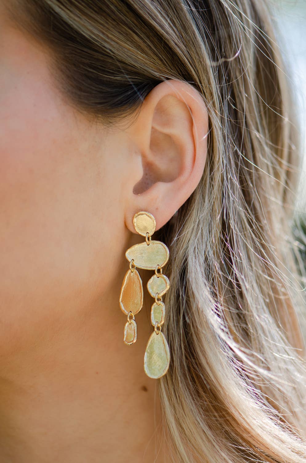 Julane Gold Coin Earrings, Marcia Moran - worn on model