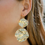 Odette Gold Statement Earrings, Marcia Moran - worn on model