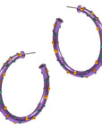 Mardi Gras Rhinestone Hoops - Chatsworth Boutique