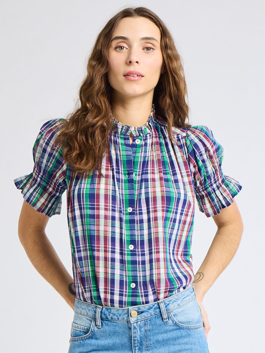 Marnie Blouse Ivy Plaid - Chatsworth Boutique