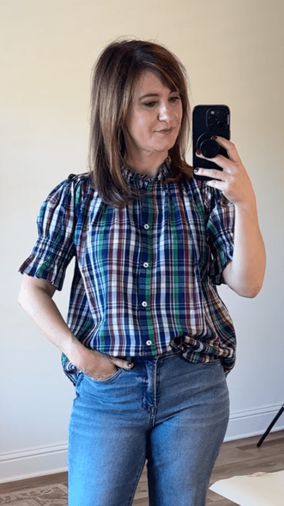 Marnie Blouse Ivy Plaid - Chatsworth Boutique