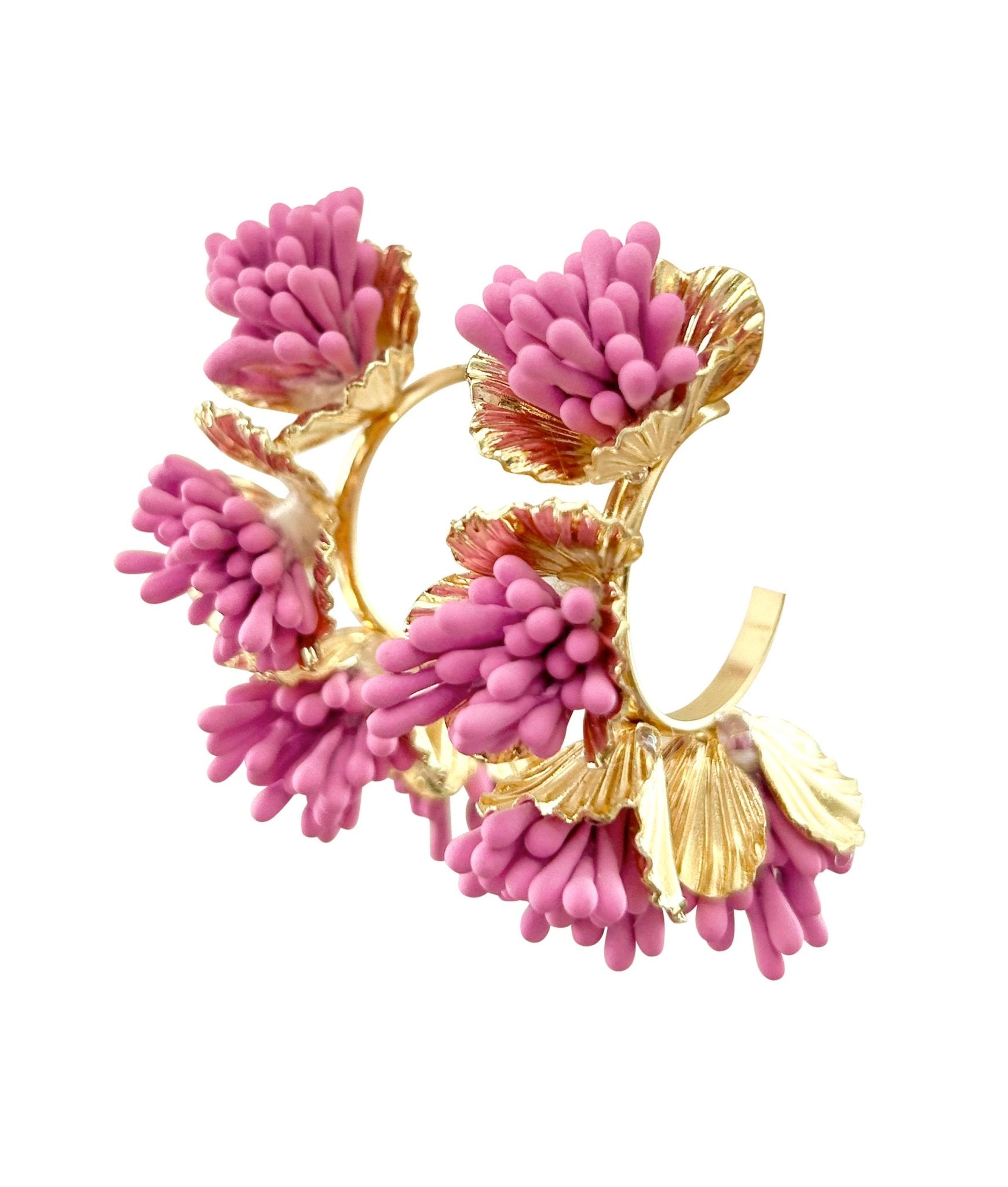 Maxine Floral Hoop Earring - Hot Pink - Chatsworth Boutique