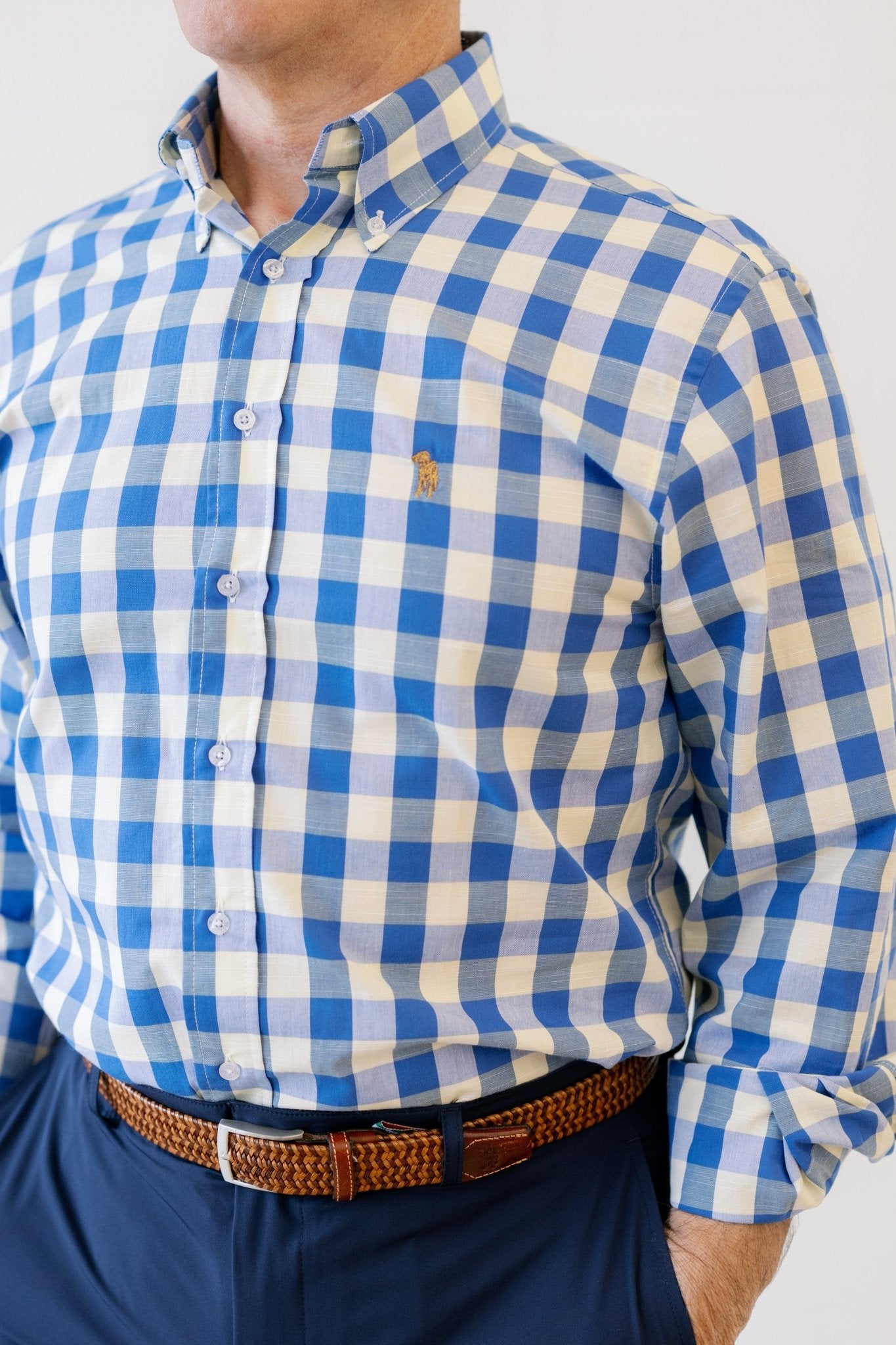 Mellow Maize Check Button Down - Chatsworth Boutique