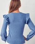 Ruffle Sweater Cloud Blue