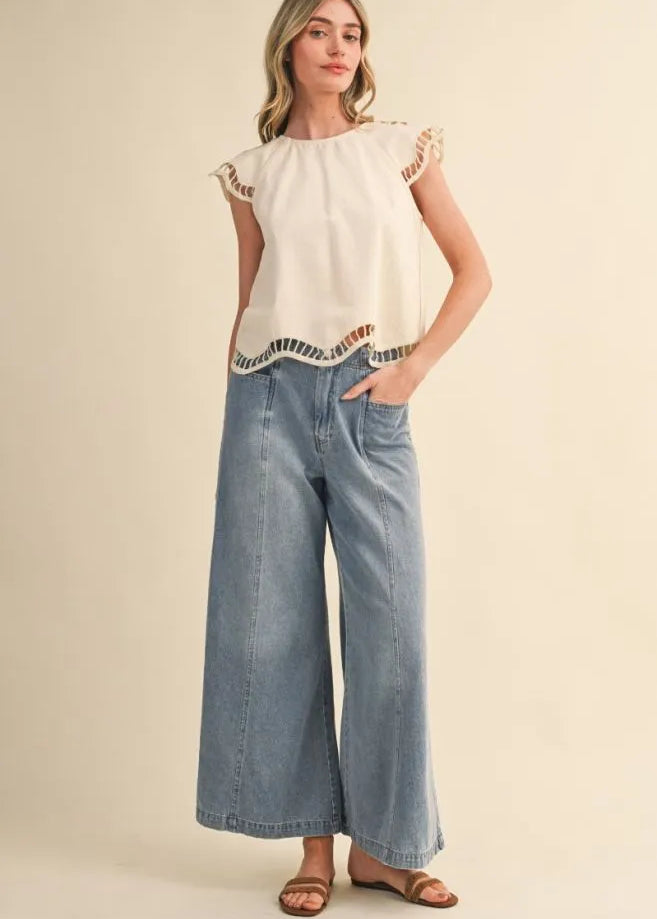 Cream Cut-Out Blouse