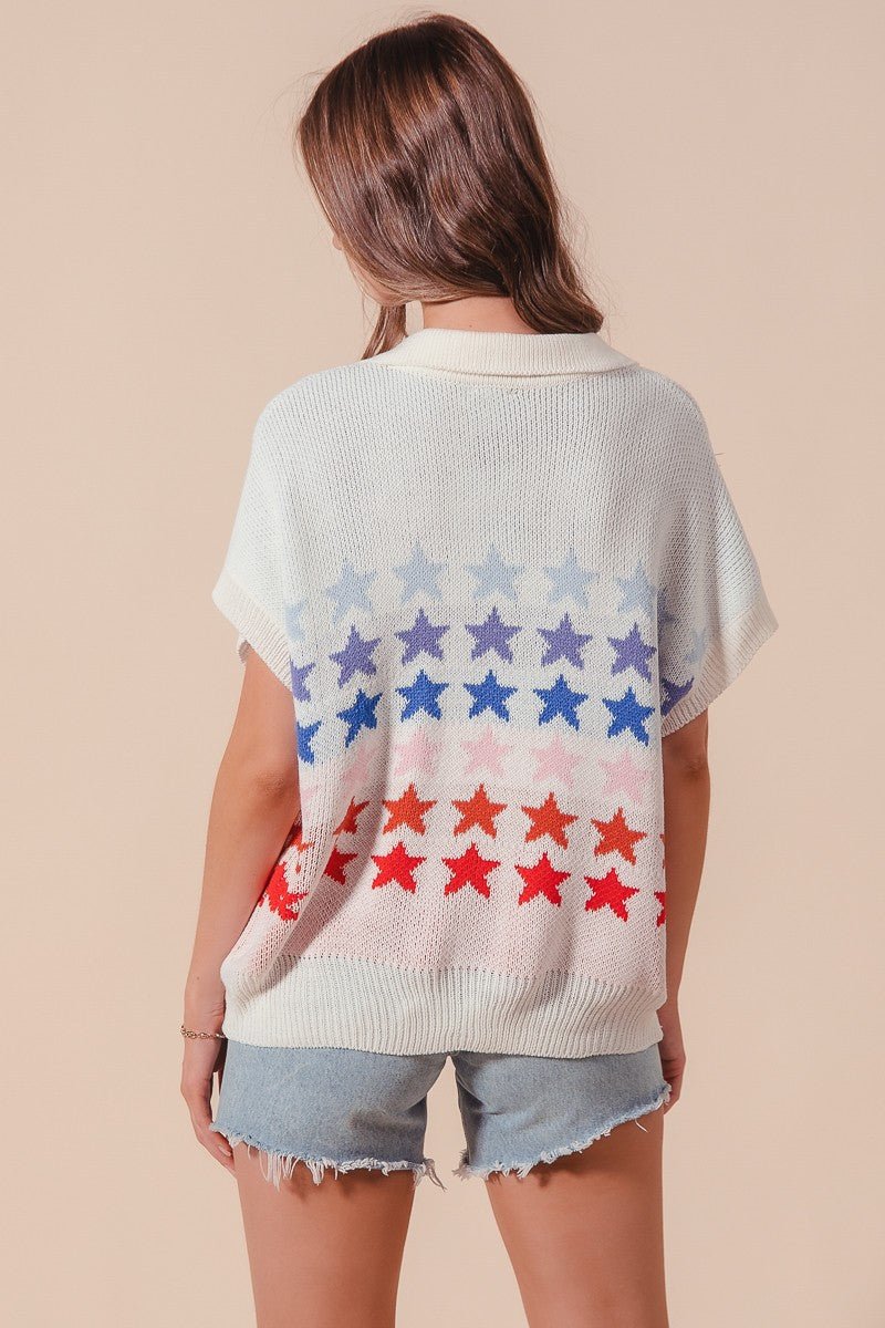 Multi Star Summer Sweater - Chatsworth Boutique
