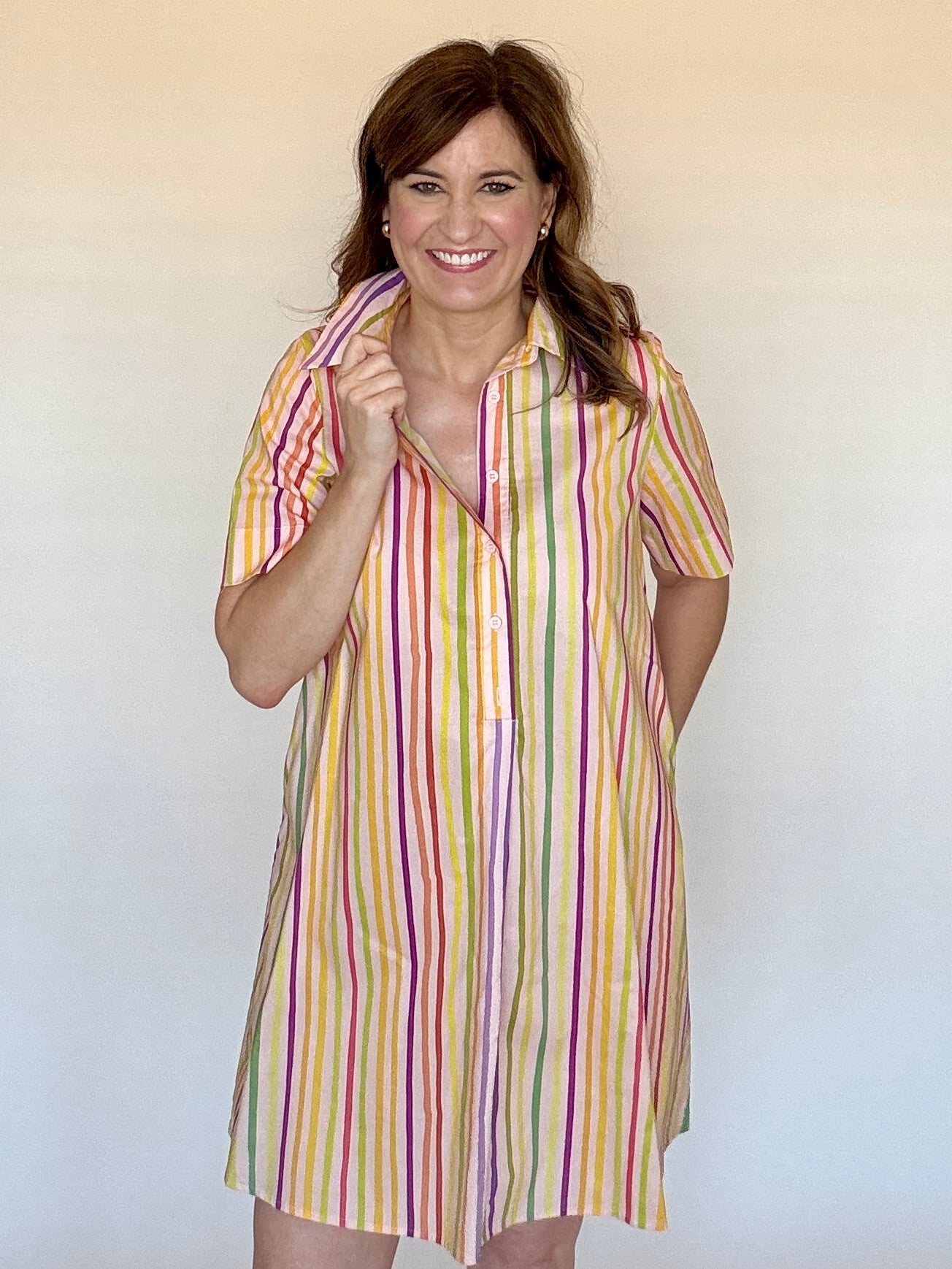 Multi Stripe Collared Mini - Chatsworth Boutique