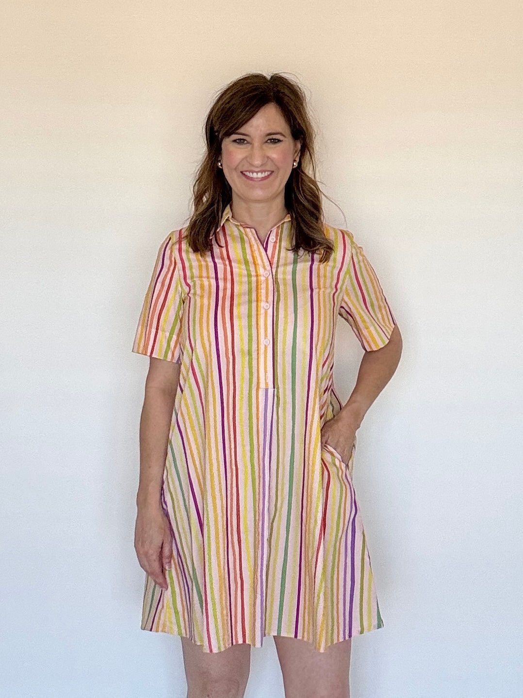 Multi Stripe Collared Mini - Chatsworth Boutique