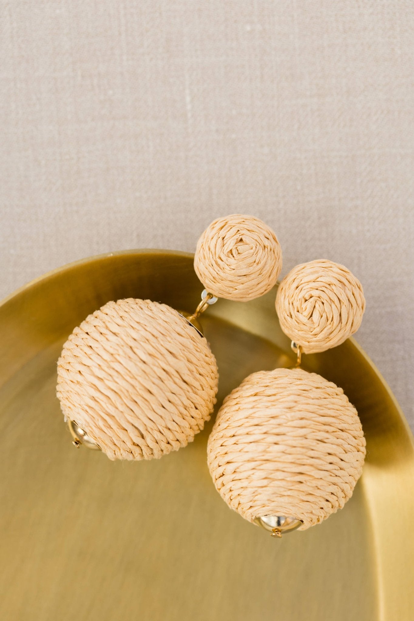 Natural Lido Pom Pom Statement Earrings - Chatsworth Boutique