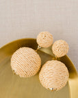 Natural Lido Pom Pom Statement Earrings - Chatsworth Boutique