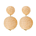 Natural Lido Pom Pom Statement Earrings - Chatsworth Boutique