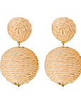 Natural Lido Pom Pom Statement Earrings - Chatsworth Boutique