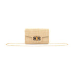 natural rafia clutch with bamboo handle