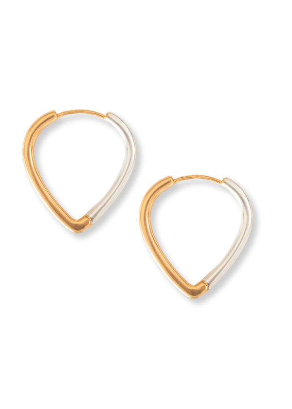 Nora Two - Tone Hoops - Chatsworth Boutique