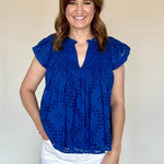 Olene Blouse Lake Blue - Chatsworth Boutique