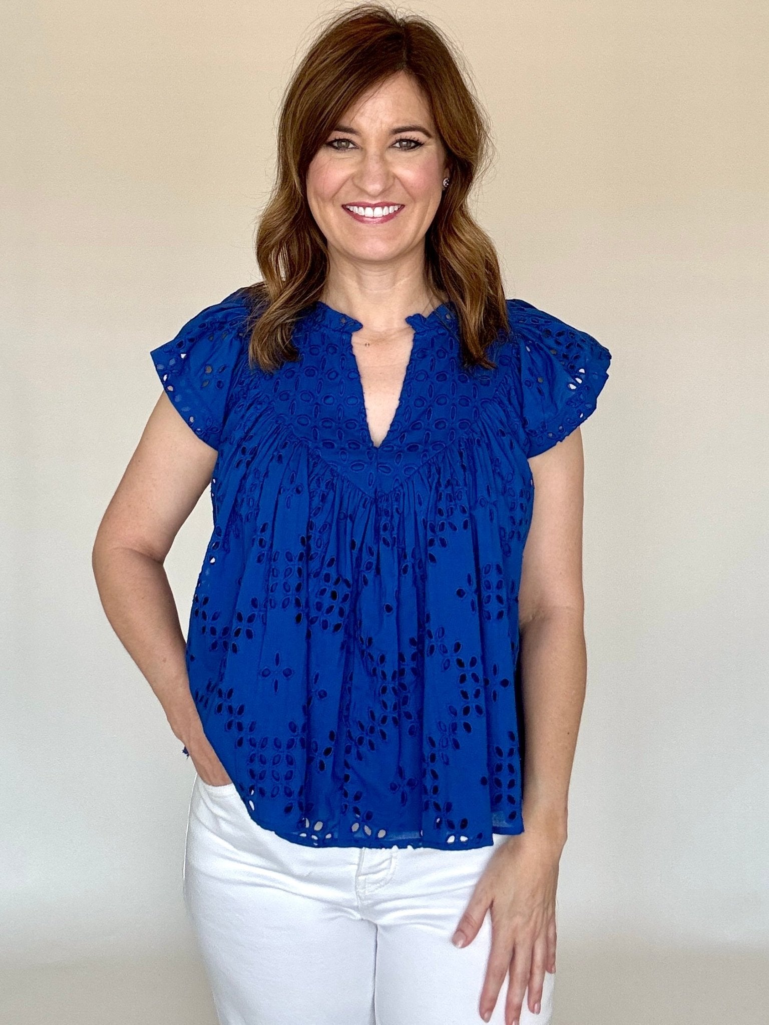 Olene Blouse Lake Blue - Chatsworth Boutique