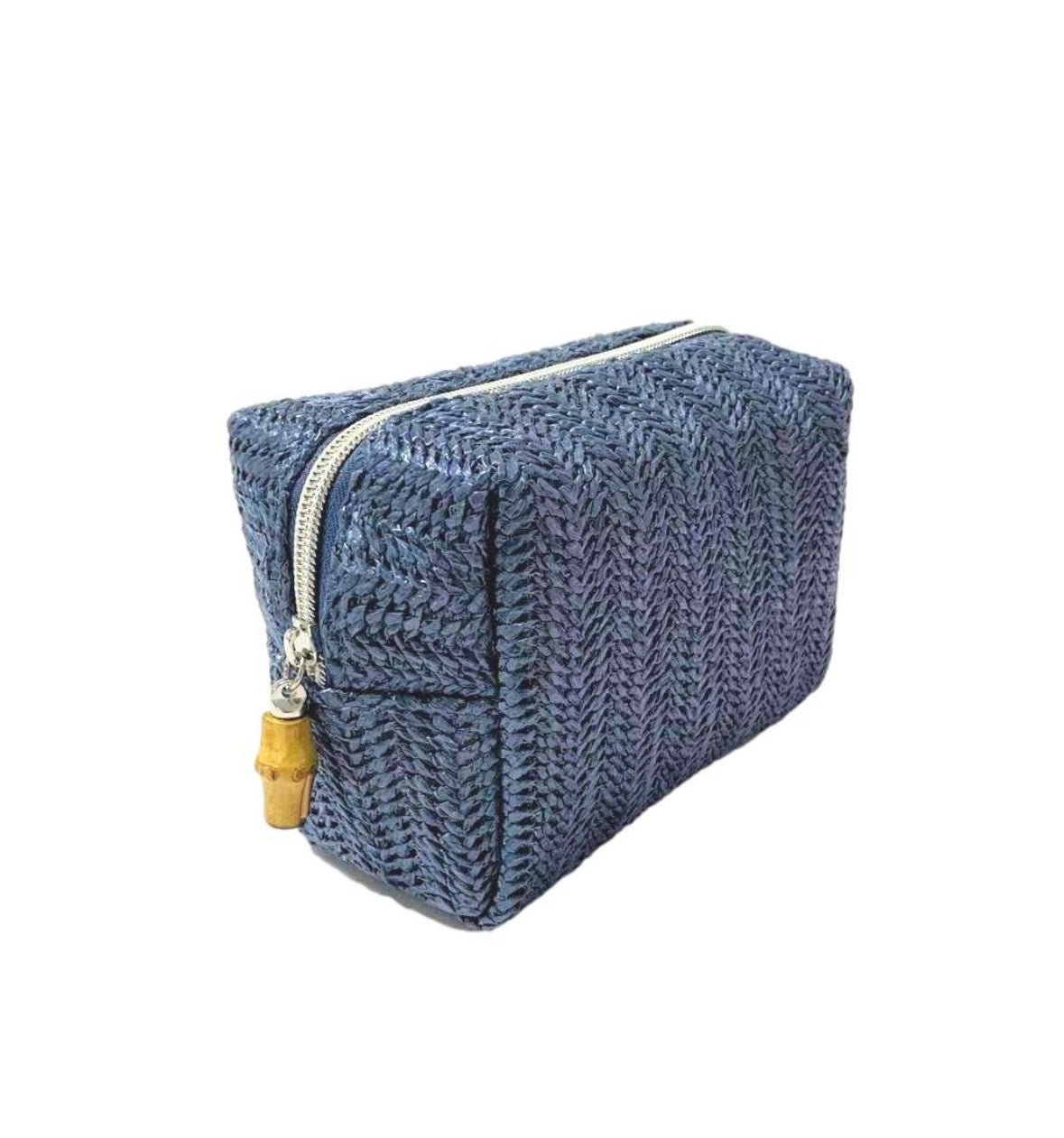 On Board Straw Cosmetic Bag Indigo - Chatsworth Boutique