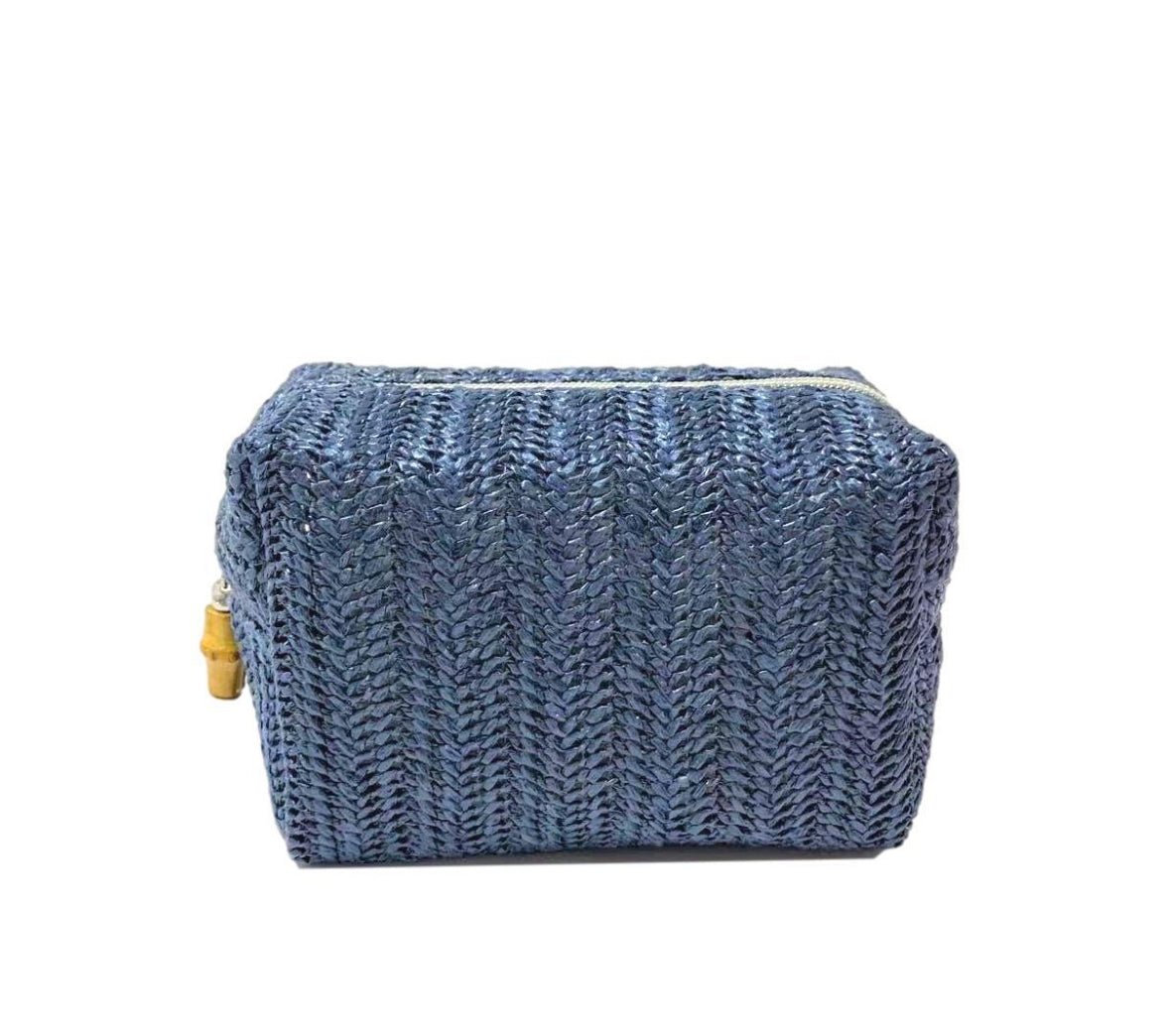 On Board Straw Cosmetic Bag Indigo - Chatsworth Boutique
