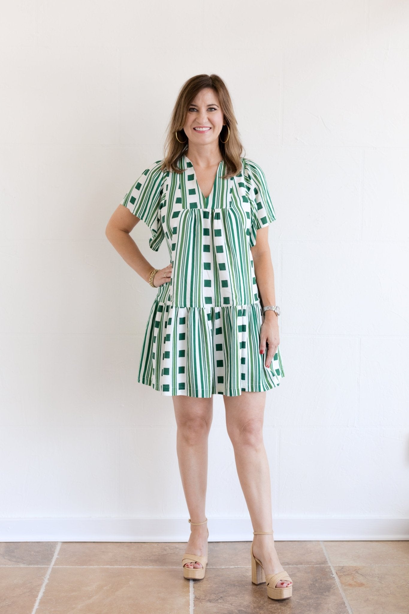 Ophelia Dress Green Check - Chatsworth Boutique