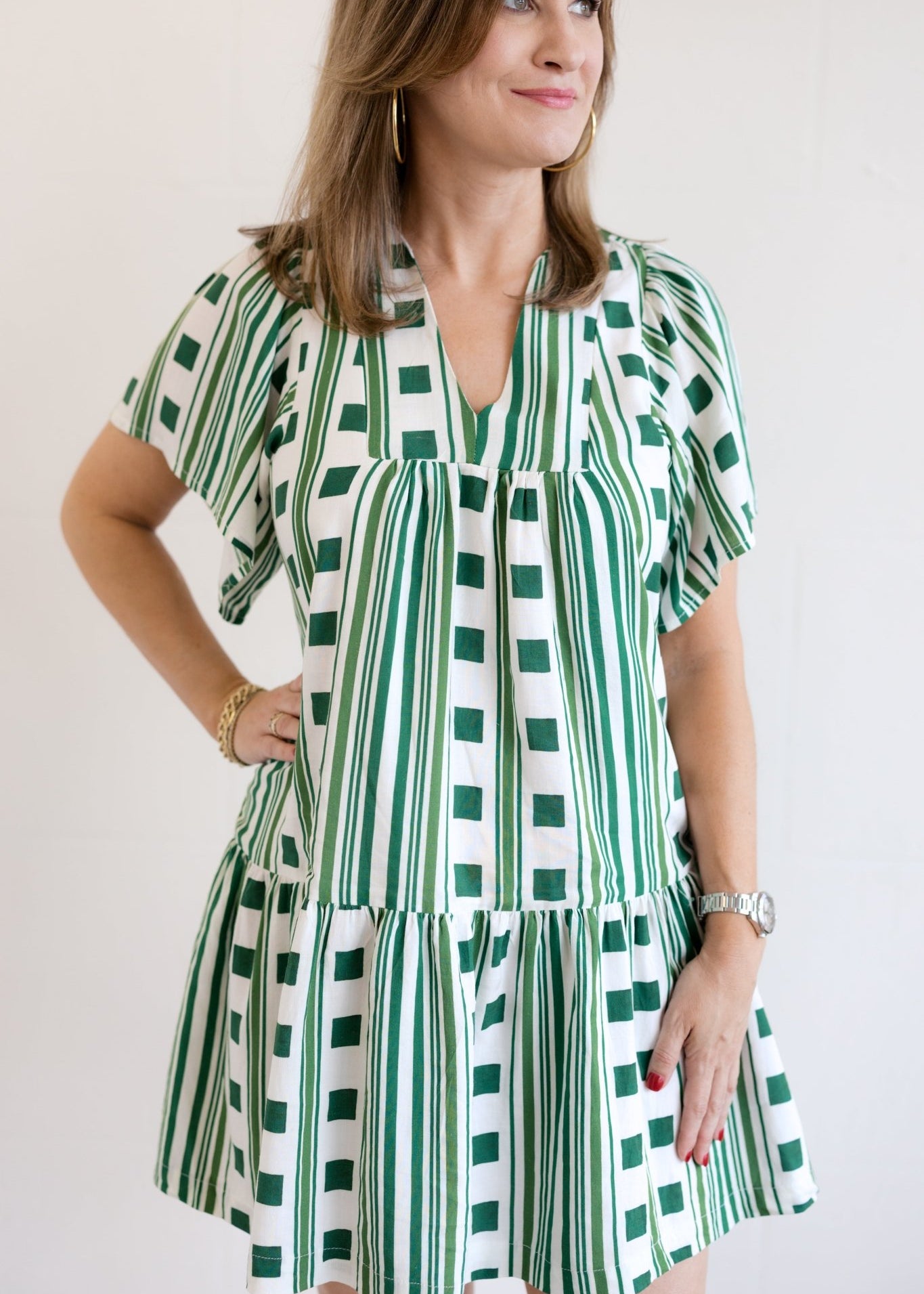 Ophelia Dress Green Check - Chatsworth Boutique