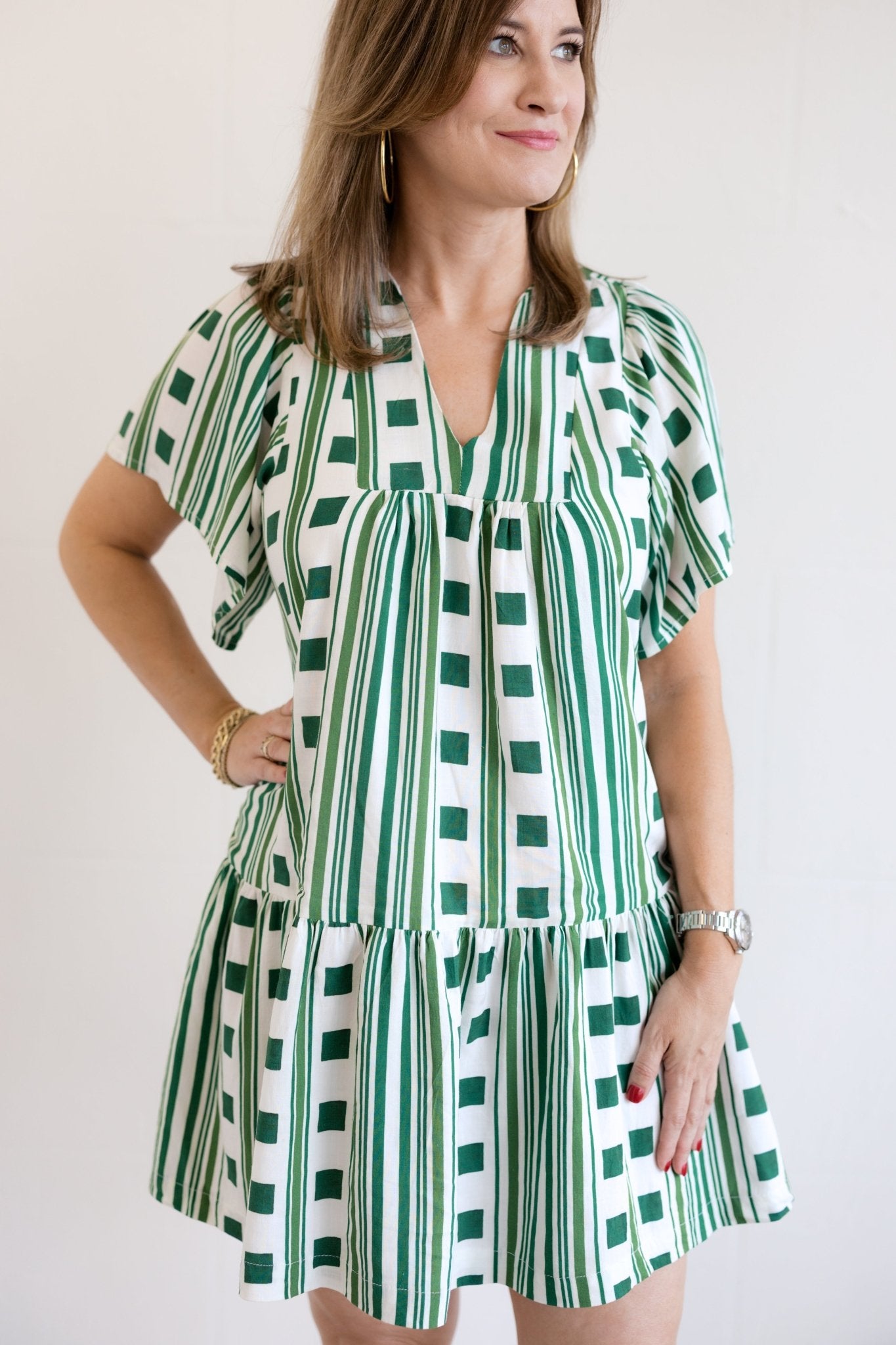 Ophelia Dress Green Check - Chatsworth Boutique