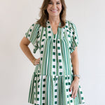 Ophelia Dress Green Check - Chatsworth Boutique