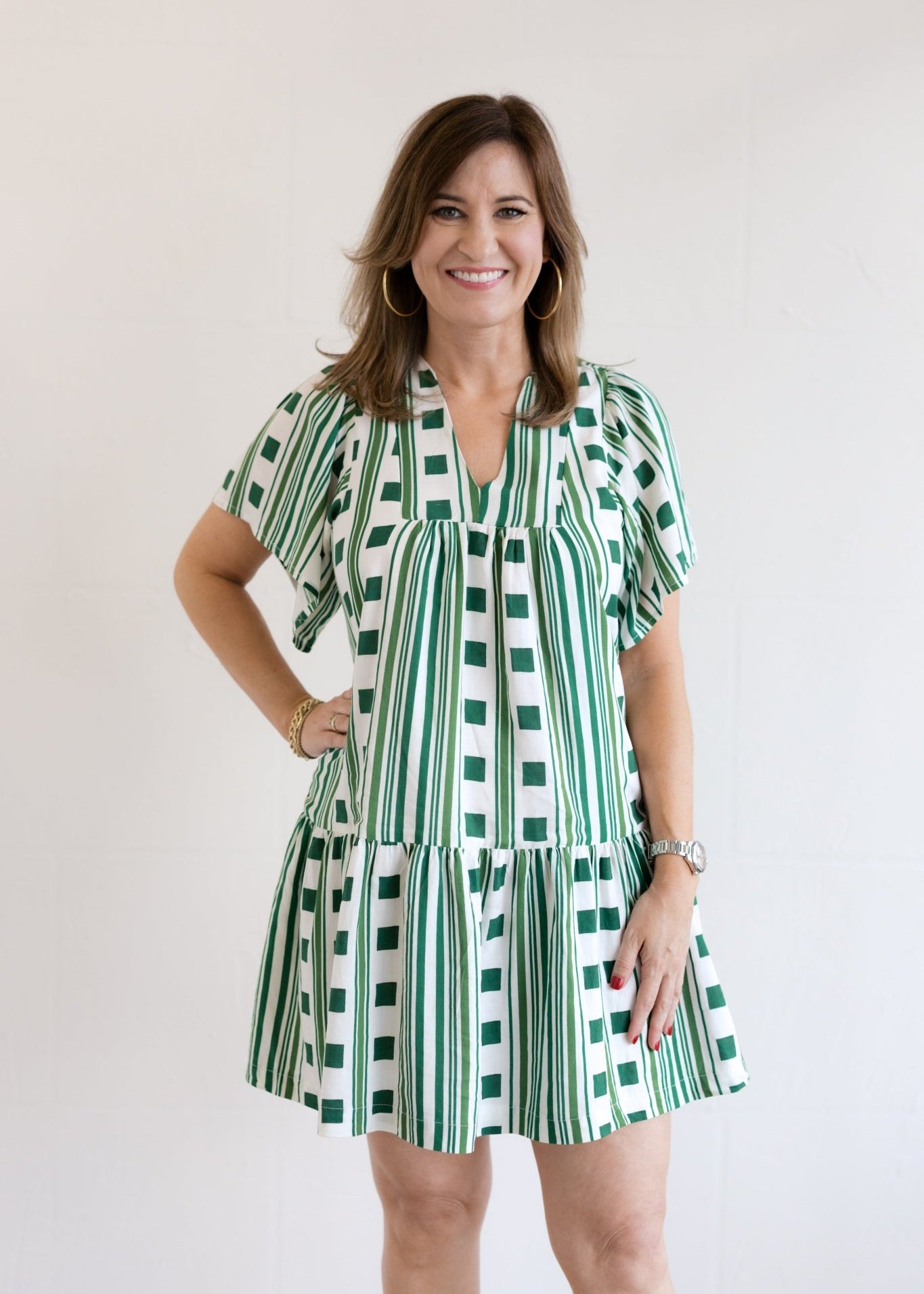 Ophelia Dress Green Check - Chatsworth Boutique
