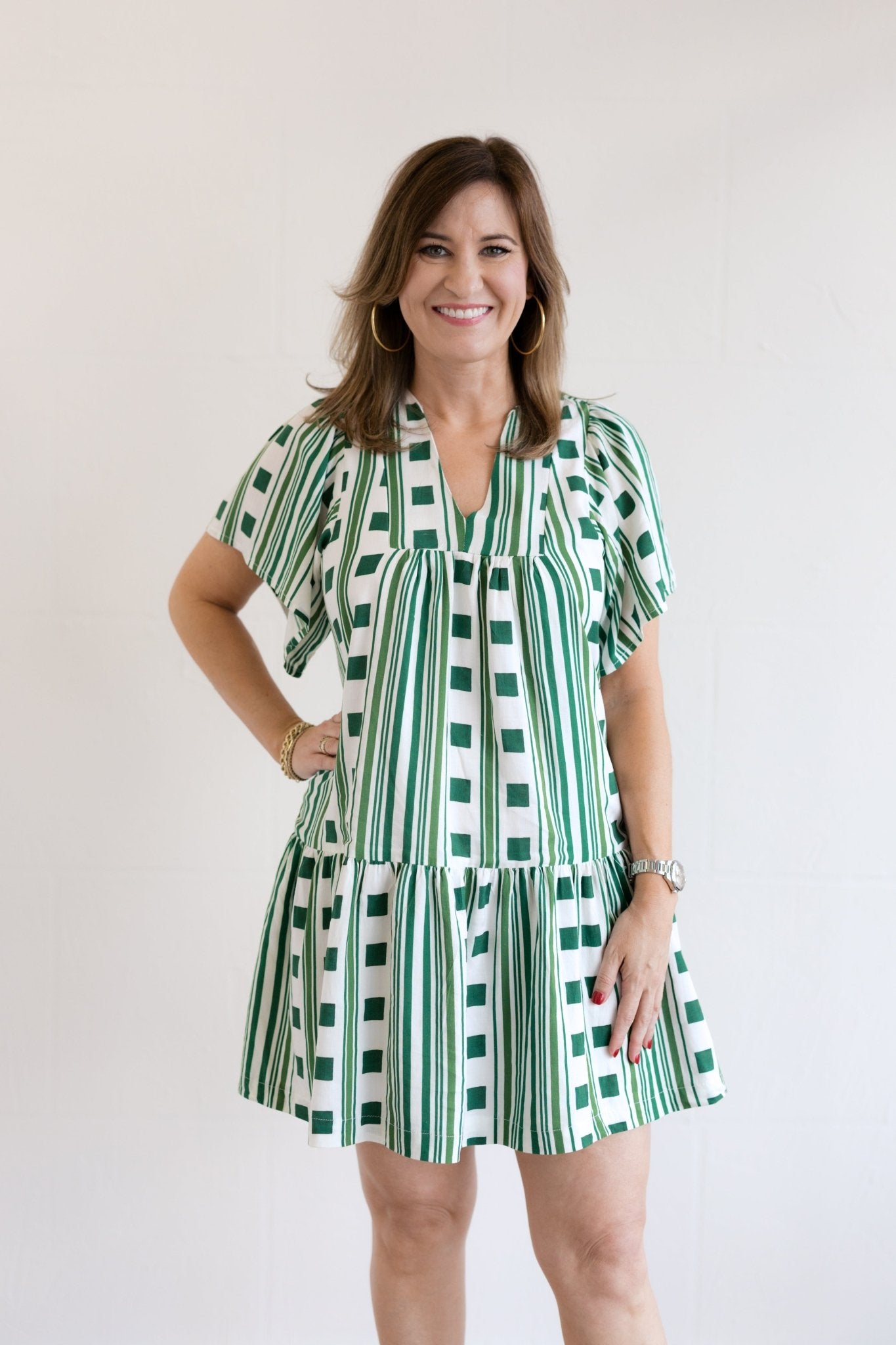 Ophelia Dress Green Check - Chatsworth Boutique