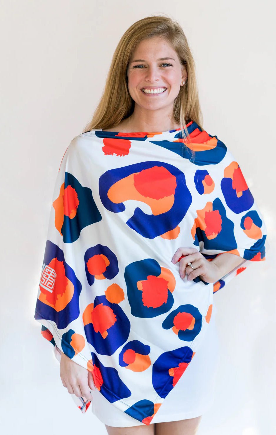Orange Gameday Cheetah Poncho - Chatsworth Boutique