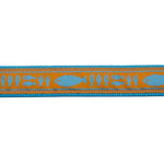 Orange/Turq. Batik Fish Dog Collar - Chatsworth Boutique