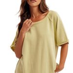 oversized cozy terry tee lime green