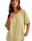 oversized cozy terry tee lime green
