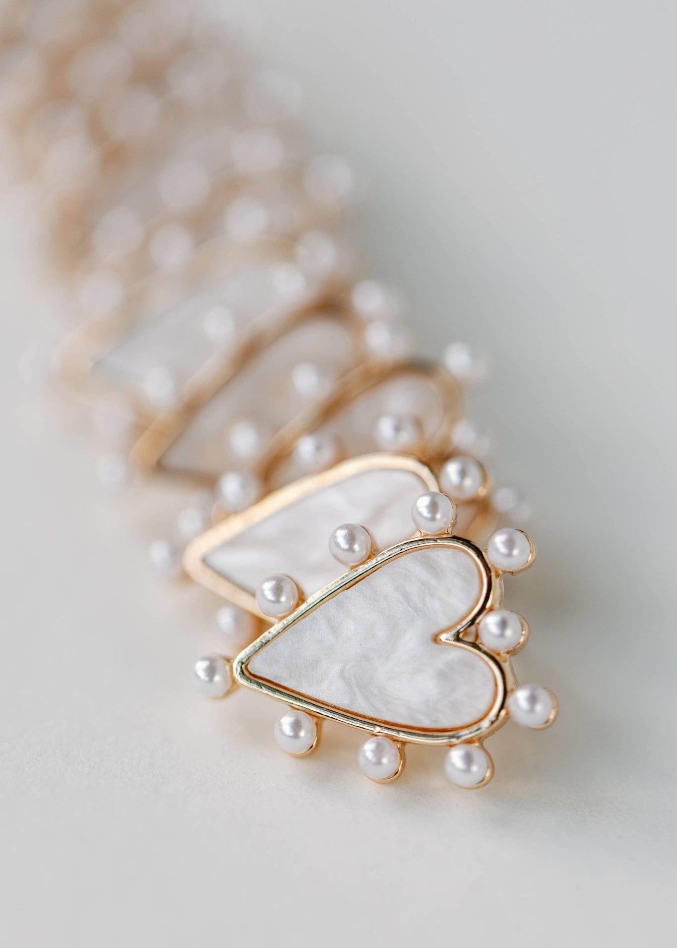 Pearl Studded Pink Tortoise Valentines Heart Earrings - Chatsworth Boutique