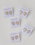 Pearl Studded Pink Tortoise Valentines Heart Earrings - Chatsworth Boutique