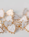 Pearl Studded Pink Tortoise Valentines Heart Earrings - Chatsworth Boutique
