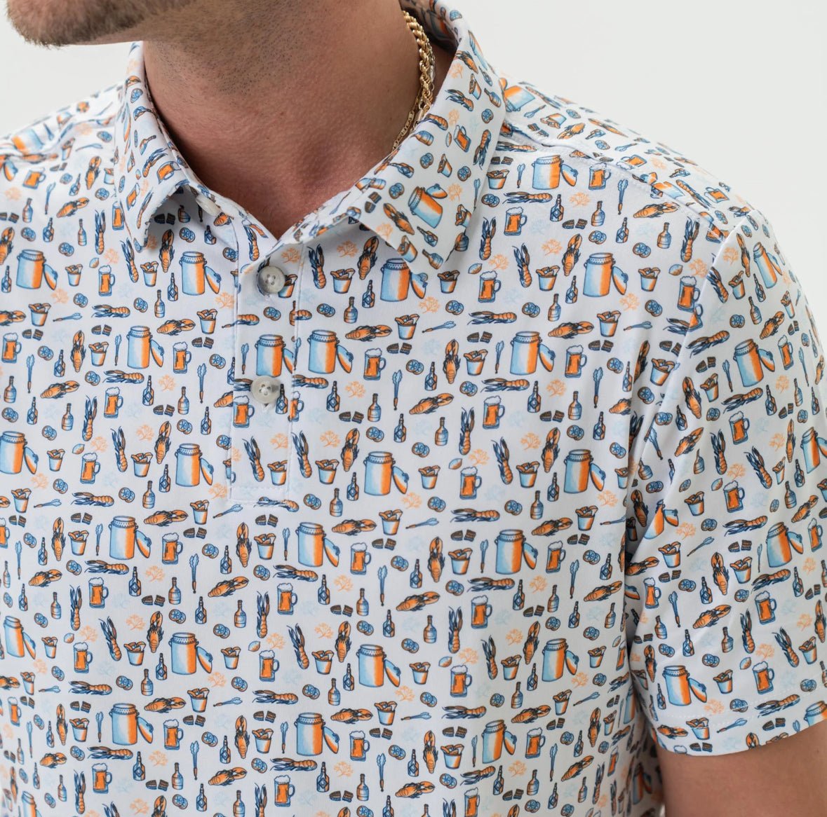 Perf. Button Down Crawfish Boil - Chatsworth Boutique