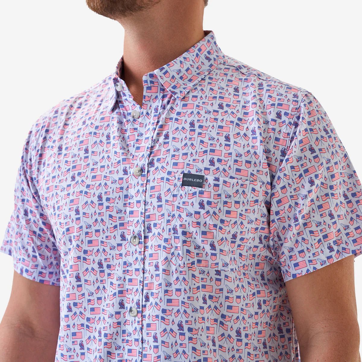 Perf. Button Down Old Glory - Chatsworth Boutique