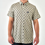 Perf Button Down Whitetail Green - Chatsworth Boutique