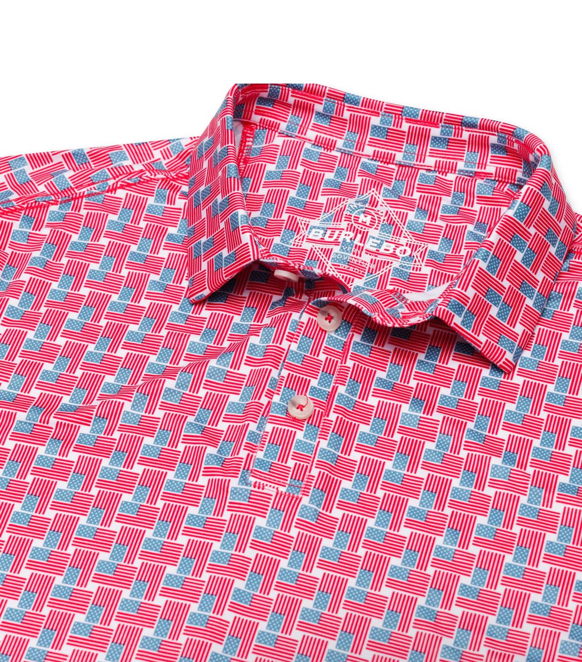 Perf. Polo American Flag - Chatsworth Boutique